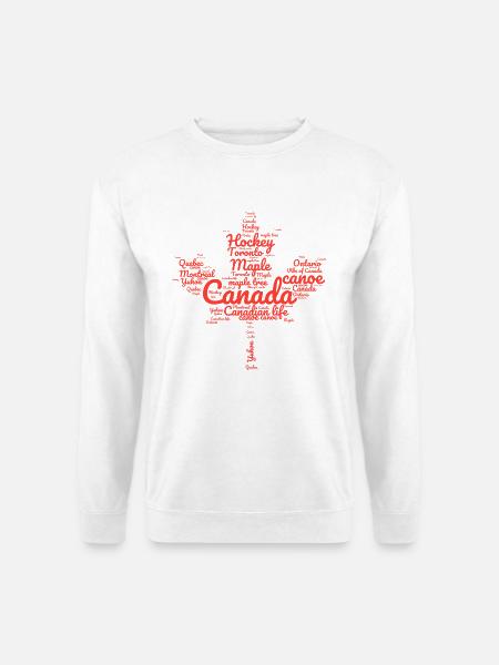 Kanada in einer Wortwolke - Unisex Pullover - Weiß