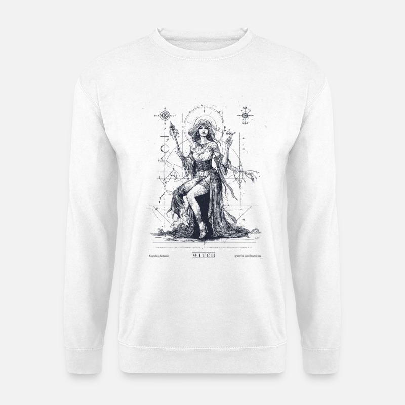 Mystical witch with magic wand - Unisex Sweatshirt - white