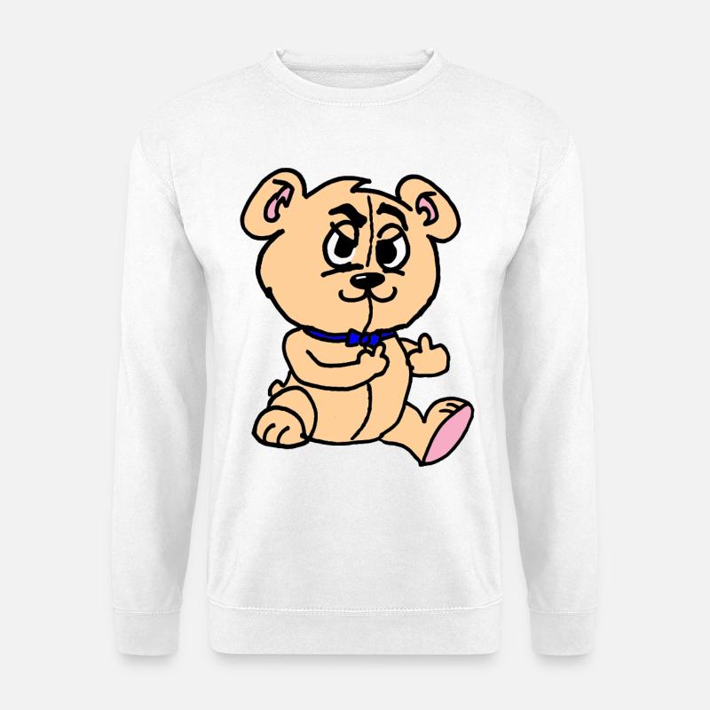 Süßer Welpe mit blauem Kragen - Unisex Pullover - Weiß