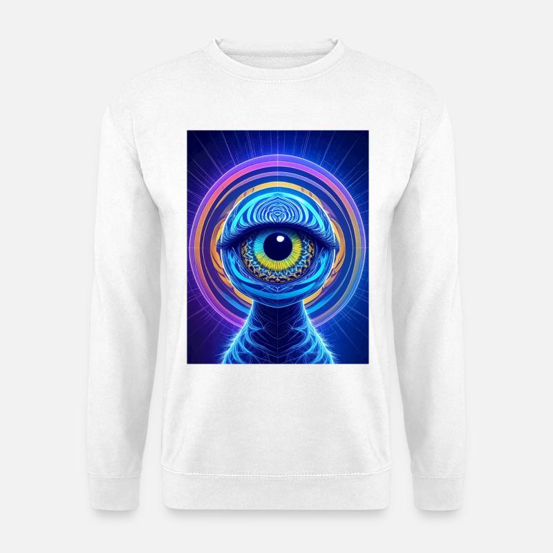 Neon Eye Ring Cosmic Hyperrealism - Unisex Sweatshirt - white