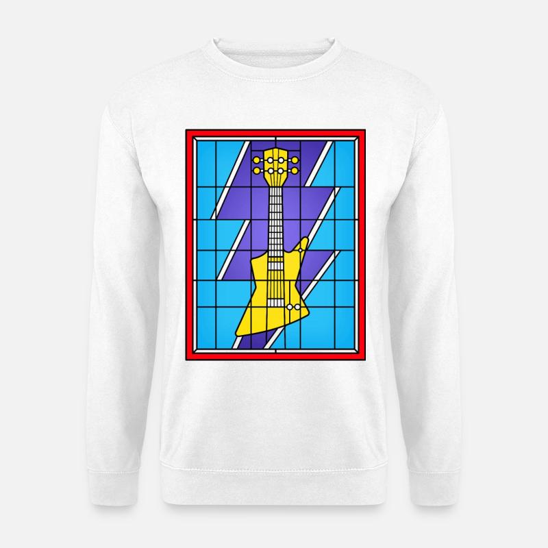 Buntglas-E-Gitarre - Unisex Pullover - Weiß