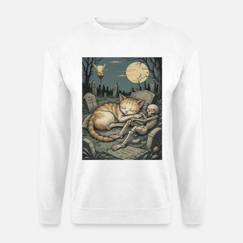 Moonlit Graveyard Kitten - Unisex Sweatshirt - white