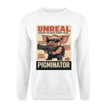 Pigminator: Unreal Magazin Cover - Unisex Pullover - Weiß - Vorne - Alina (178cm) & Michal (187cm)