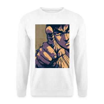 Cartoon martial arts fighter pointing with finger - Unisex Sweatshirt - white - Front
