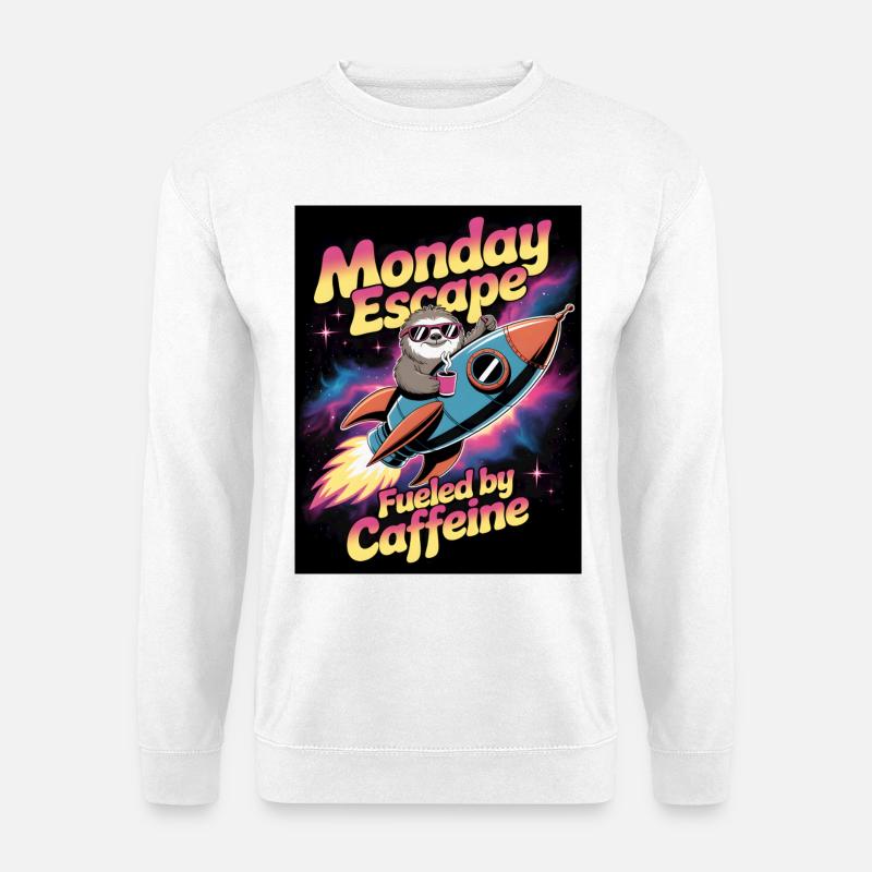 Monday Escape Fueled by Caffeine - Unisex Pullover - Weiß