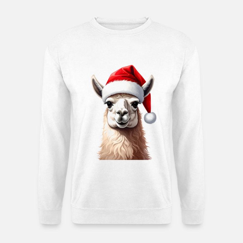 Lama oder Alpaka zu Weihnachten - Unisex Pullover - Weiß