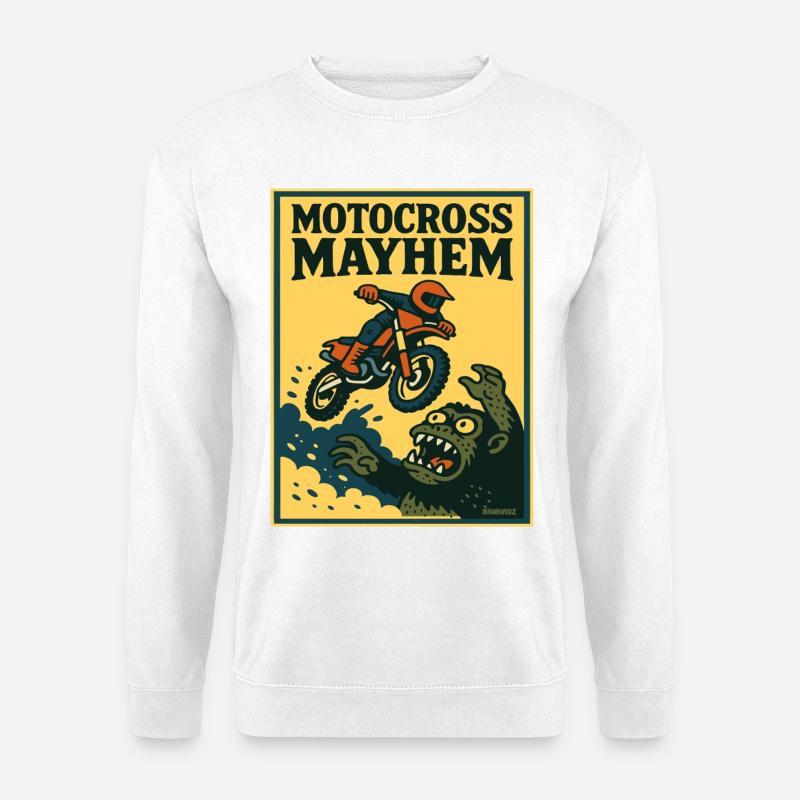 Motocross Mayhem Monster Abenteuer - Unisex Pullover - Weiß