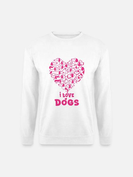Love Dogs Herz-Silhouette - Unisex Pullover - Weiß
