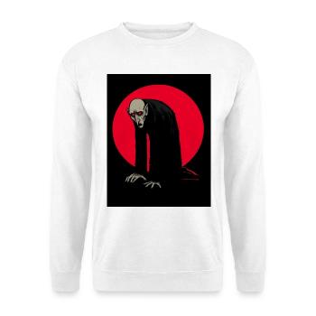 Roter Mond Vampir Dämon im Schatten - Unisex Pullover - Weiß - Vorne