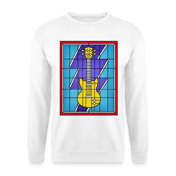 Buntglasgelbe E-Gitarre - Unisex Pullover - Weiß - Vorne