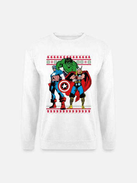 Avengers Superhelden Weihnachtsmotiv - Unisex Pullover - Weiß