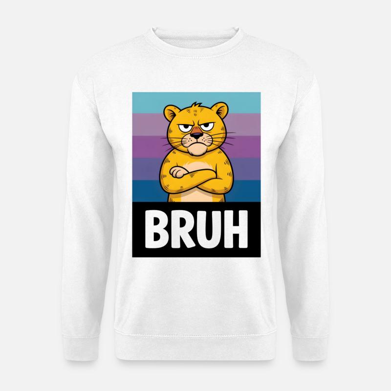 Grummel Katze BRUH - Unisex Sweatshirt - white