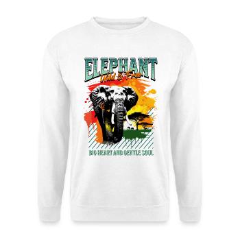 Safari nature Elephant Africa Nature Wilderness Art coloré - Sweat-shirt Unisexe - blanc - Devant