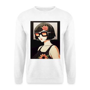 Retro Blossom Sunglasses Style - Unisex Sweatshirt - white - Front