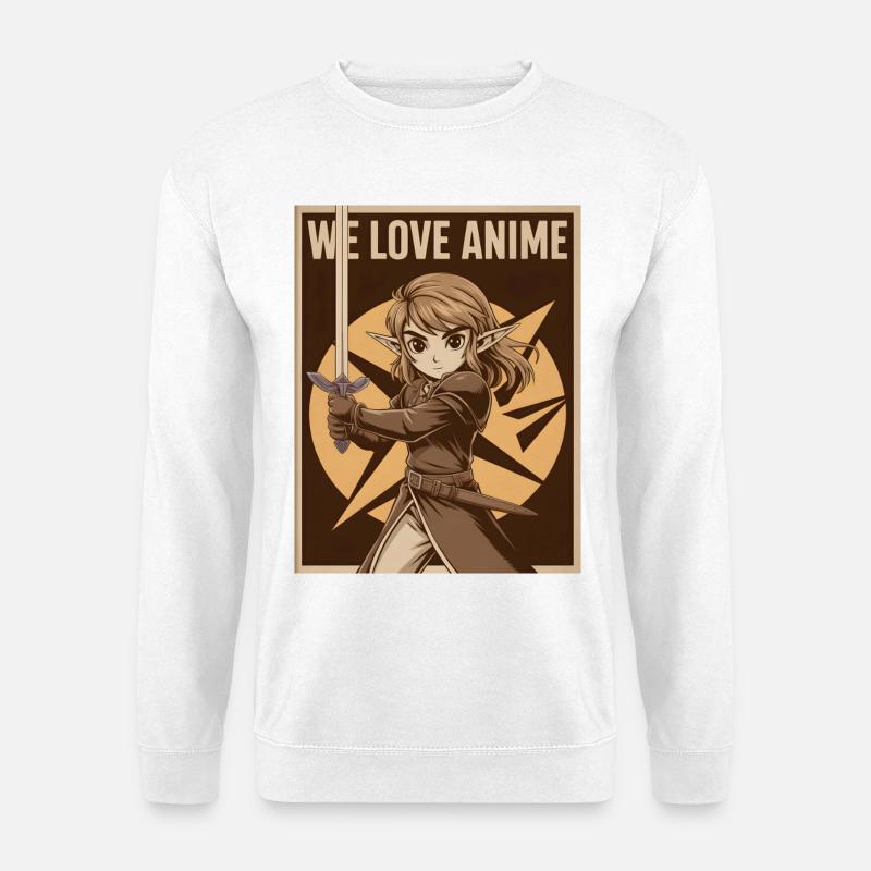 Héroïne d’anime avec une épée - Sweat-shirt Unisexe - blanc