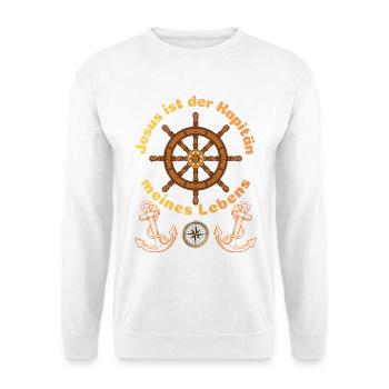 Jesus is the captain of my life - Christian - Unisex Sweatshirt - white - Front