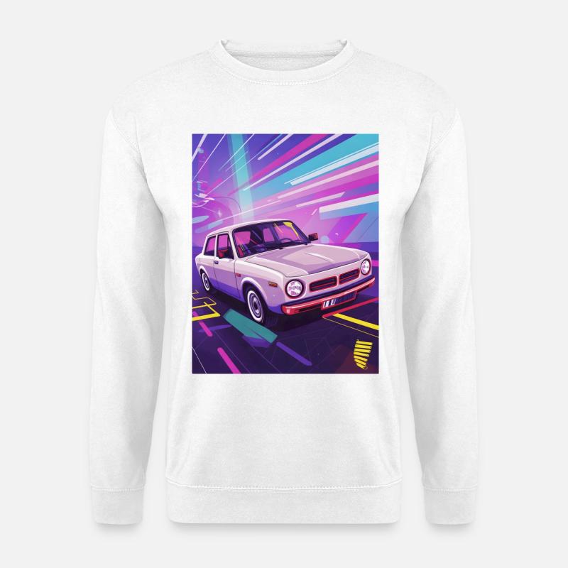 Synthwave Auto in retro style - Unisex Sweatshirt - white