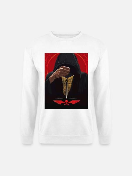 Mann in Kapuze mit Pendel - Unisex Pullover - Weiß