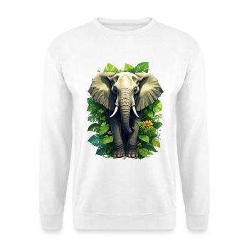 Ein Elefant im Dschungel - Unisex Pullover - Weiß - Vorne