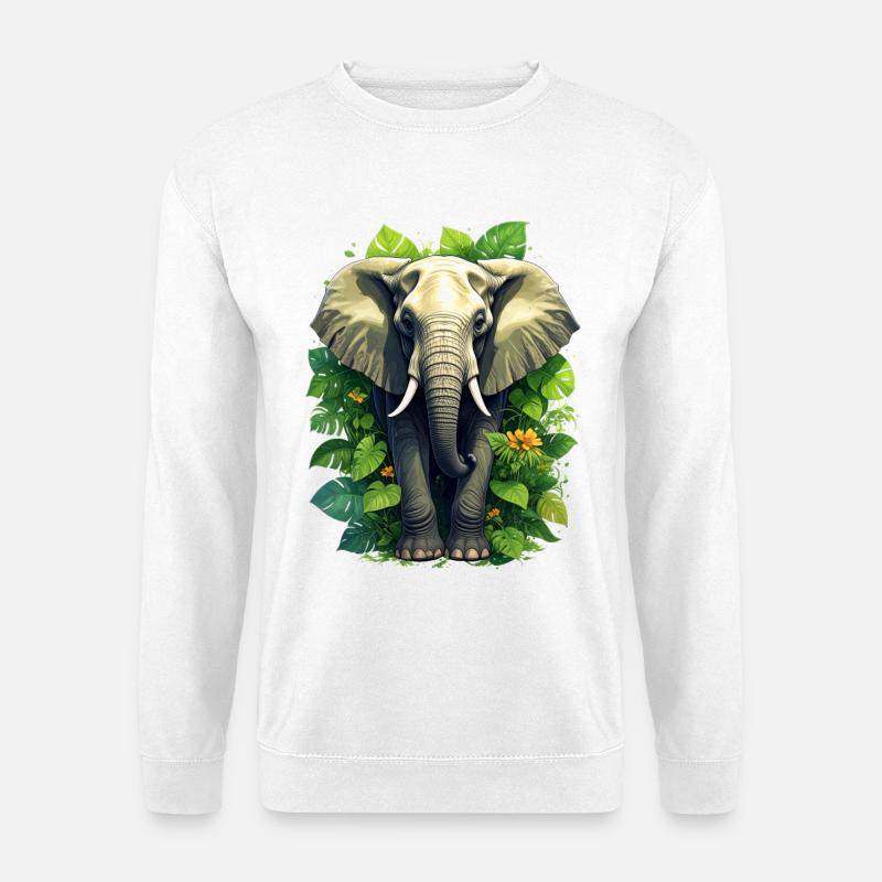 Ein Elefant im Dschungel - Unisex Pullover - Weiß