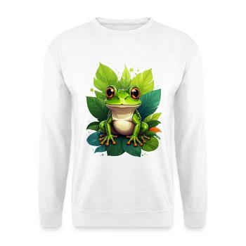 Frosch - Unisex Pullover - Weiß - Vorne - Alina (178cm) & Michal (187cm)