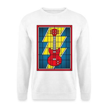 Guitare électrique en vitrail - Sweat-shirt Unisexe - blanc - Devant