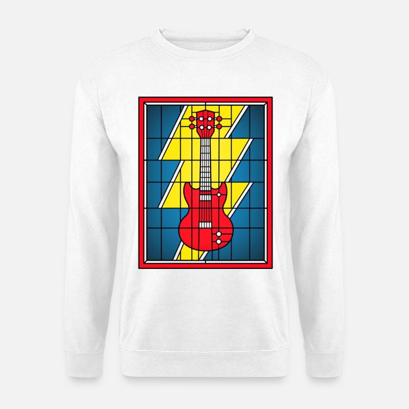 Buntglas-E-Gitarre - Unisex Pullover - Weiß