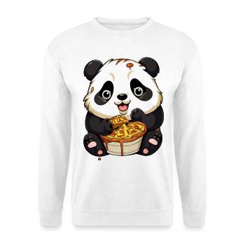 Cuddly panda with waffle - Unisex Sweatshirt - white - Front