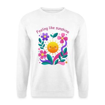 Die Sonne spüren: Blumenmotiv - Unisex Pullover - Weiß - Vorne