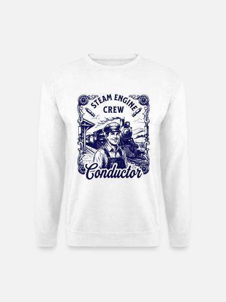 Nostalgie Dampflok Motiv - Unisex Pullover - Weiß