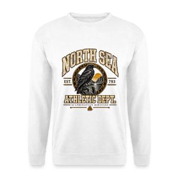 NORTH SEA ATHLETIC DEPT. - Unisex Pullover - Weiß - Vorne - Alina (178cm) & Michal (187cm)