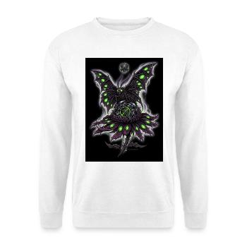 Nekro-Motten-Motte - Unisex Pullover - Weiß - Vorne - Alina (178cm) & Michal (187cm)