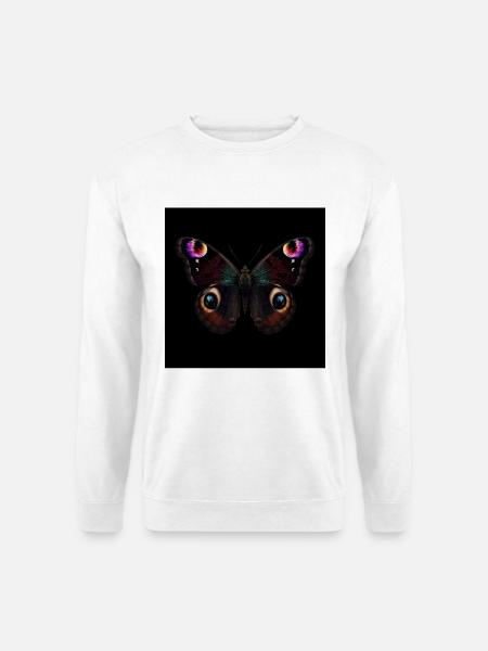 Schmetterlings-Rusalka-Pfau - Unisex Pullover - Weiß