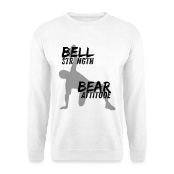 Bell Strength BEAR Attitude - Unisex Pullover - Weiß - Vorne - Alina (178cm) & Michal (187cm)