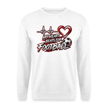 Herzschlag fürs Fußball - Unisex Pullover - Weiß - Vorne - Alina (178cm) & Michal (187cm)