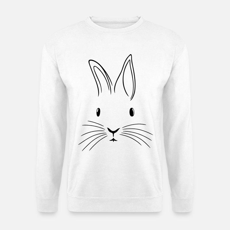Minimalistisk kanin påskehare påske floppy øre - Genser unisex - hvit