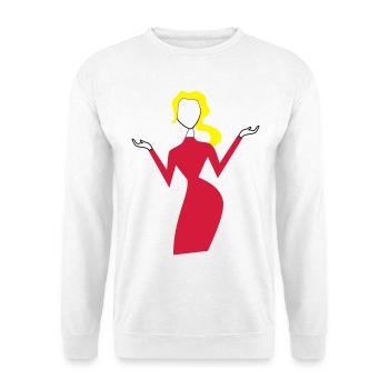 frau - Unisex Pullover - Weiß - Vorne