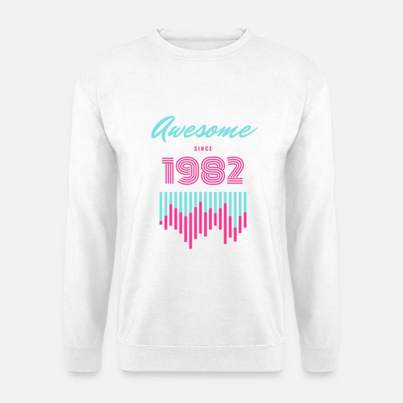 Awesome Since 1982 Neon Pulse - Unisex Sweatshirt - white