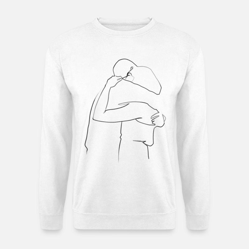 Umarmung, Mann und Frau - Unisex Pullover - Weiß