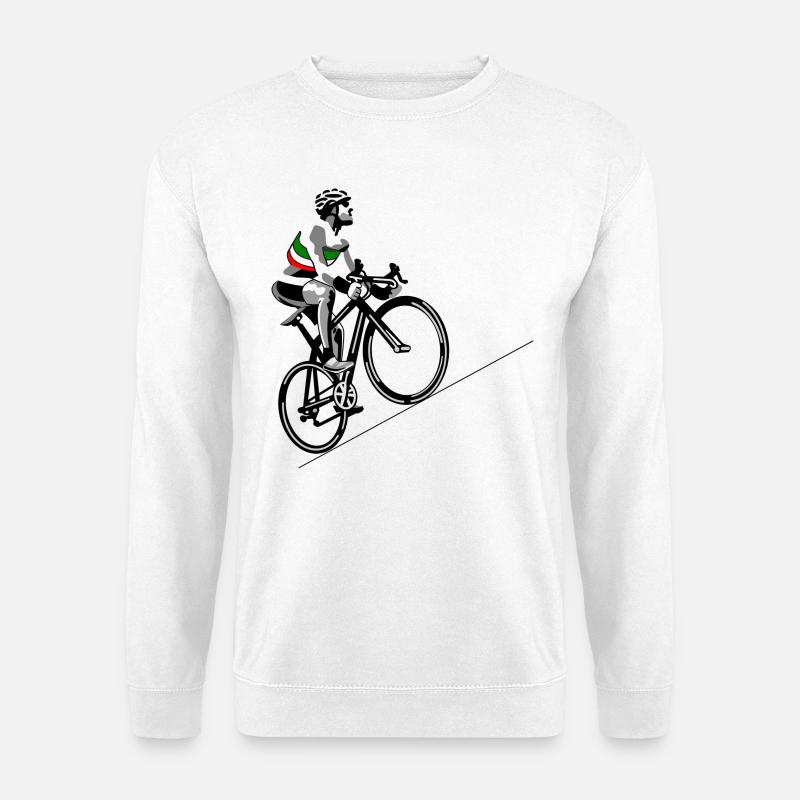 Radfahrer mit italienischer Flagge - Unisex Pullover - Weiß
