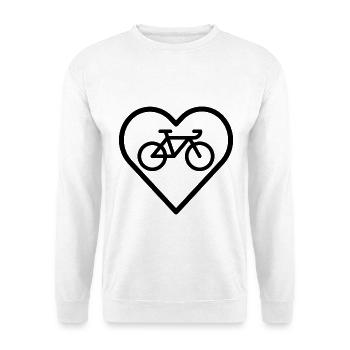 Fahrrad im Herz - Unisex Pullover - Weiß - Vorne