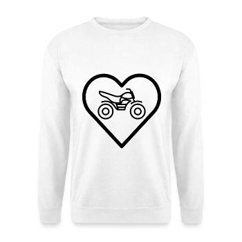 Motorrad im Herz - Unisex Pullover - Weiß - Vorne