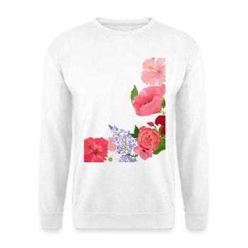 Summer Blossoms Motif Flower Power - Unisex Sweatshirt - white - Front