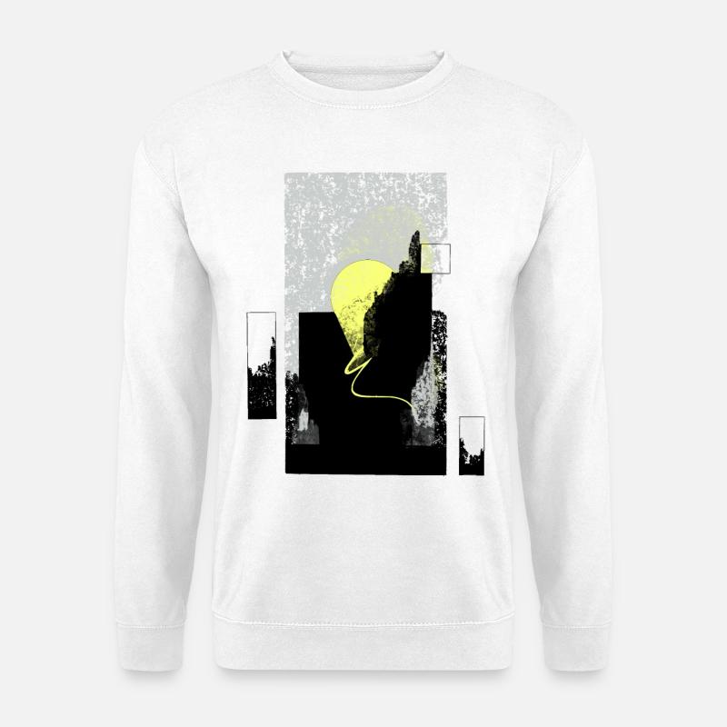 Moon Shadow: Abstract City Silhouette - Unisex Sweatshirt - white