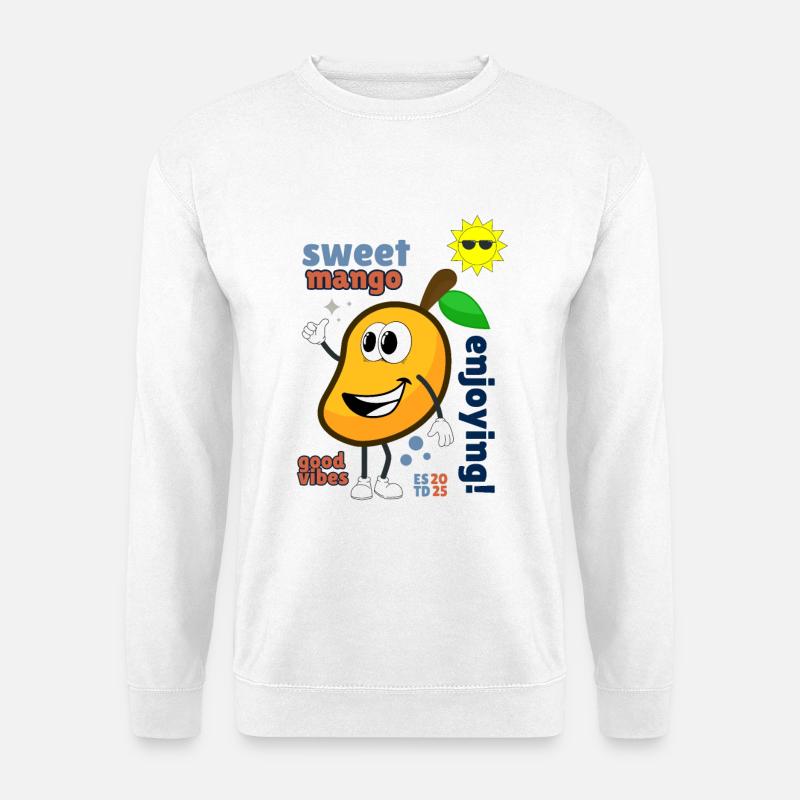 Mango yellow fruit handle design mangos mangoes - Unisex Sweatshirt - white