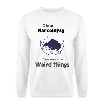 Schlafendes Schaf im Mondlicht mit Narkolepsie  - Unisex Pullover - Weiß - Vorne