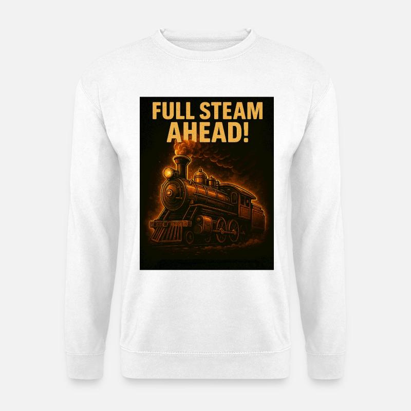 Dampflokomotive  - Unisex Pullover - Weiß