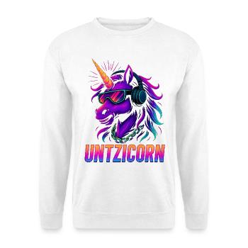 Rave Techno Motif Untzicorn for EDM Fans - Unisex Sweatshirt - white - Front