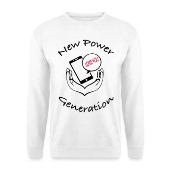 New Power Generation Love Message Design - Unisex Pullover - Weiß - Vorne