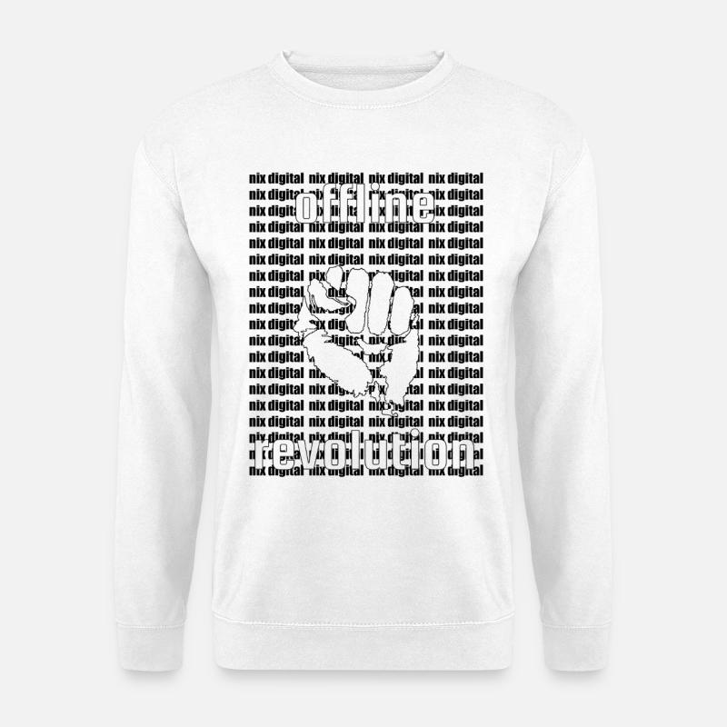 Offline Revolution – Digital Detox Statement Desig - Unisex Pullover - Weiß